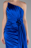 Abendkleid Lang Satin Sächsischblau ABU4174