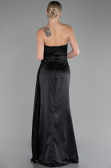 Abendkleid Lang Satin Schwarz ABU4174