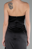 Abendkleid Lang Satin Schwarz ABU4174