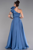 Abendkleid Lang Satin Indigo ABU4189