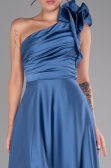 Abendkleid Lang Satin Indigo ABU4189