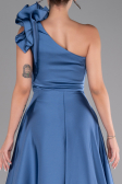 Abendkleid Lang Satin Indigo ABU4189
