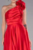 Abendkleid Lang Satin Rot ABU4189