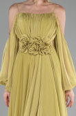 Abendkleid Lang Chiffon Pistaziengrün ABU4165