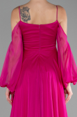 Abendkleid Lang Chiffon Fuchsie ABU4165