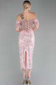Partykleid Midi Schuppig Puder ABK2130
