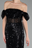 Partykleid Midi Schuppig Schwarz ABK2130