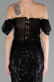 Partykleid Midi Schuppig Schwarz ABK2130