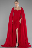 Standesamtkleid Lang Chiffon Rot ABU4158