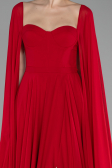 Standesamtkleid Lang Chiffon Rot ABU4158