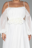 Verlobungskleid In Übergröße Lang Chiffon Weiß ABU4167