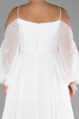 Verlobungskleid In Übergröße Lang Chiffon Weiß ABU4167