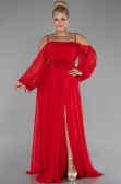 Verlobungskleid In Übergröße Lang Chiffon Rot ABU4167