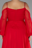 Verlobungskleid In Übergröße Lang Chiffon Rot ABU4167