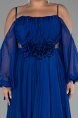 Verlobungskleid In Übergröße Lang Chiffon Sächsischblau ABU4167