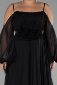 Verlobungskleid In Übergröße Lang Chiffon Schwarz ABU4167