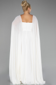 Kleider in Großen Größen Lang Chiffon Weiß ABU4161