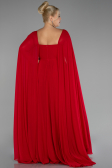 Kleider in Großen Größen Lang Chiffon Rot ABU4161