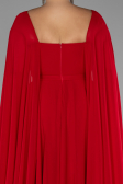 Kleider in Großen Größen Lang Chiffon Rot ABU4161