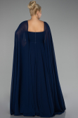Kleider in Großen Größen Lang Chiffon Marineblau ABU4161