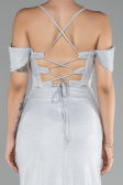 Abschlusskleid Lang Grau ABU4212