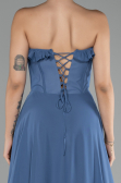 Abschlusskleid Lang Chiffon Indigo ABU4214