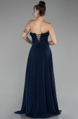 Abschlusskleid Lang Chiffon Marineblau ABU4214