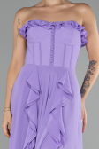 Abschlusskleid Lang Chiffon Lila ABU4214