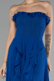 Abschlusskleid Lang Chiffon Sächsischblau ABU4214