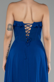 Abschlusskleid Lang Chiffon Sächsischblau ABU4214