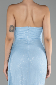 Eisblau Abendkleid Schuppig Lang ABU3134