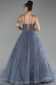 Grau Abendkleid Lang ABU3839