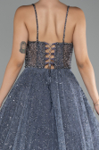 Grau Abendkleid Lang ABU3839