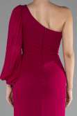Fuchsie Abendkleid Chiffon Lang ABU3677