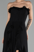 Abschlusskleid Lang Chiffon Schwarz ABU4214