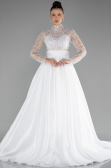 Hochzeitskleider Lang Satin Weiß ABU4250