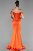 Abendkleid Lang Satin Orange ABU4264