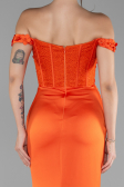 Abendkleid Lang Satin Orange ABU4264