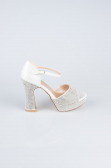 Party-Schuhe Steinbesetzt Weiß MJ2228