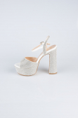Party-Schuhe Steinbesetzt Weiß MJ4229