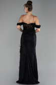 Abendkleid Lang Spitze Schwarz ABU4270