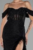 Abendkleid Lang Spitze Schwarz ABU4270