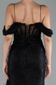 Abendkleid Lang Spitze Schwarz ABU4270