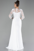 Abendkleid Lang Chiffon Weiß ABU4293