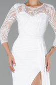 Abendkleid Lang Chiffon Weiß ABU4293