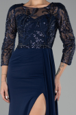 Abendkleid Lang Chiffon Marineblau ABU4293