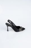 Party-Schuhe Laserschnitt Schwarz MJ4101