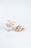 Party-Schuhe Steinbesetzt Gold MJ4104