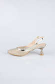 Party-Schuhe Steinbesetzt Gold MJ5311