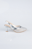 Party-Schuhe Steinbesetzt Silber MJ5311